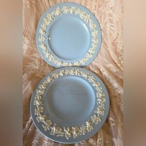 (2) Wedgwood Embossed Queen's Ware Salad Plates